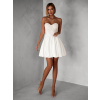Biele krátke šaty NAMSOSE s áčkovou sukňou