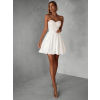 Biele krátke šaty NAMSOSE s áčkovou sukňou