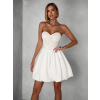 Biele krátke šaty NAMSOSE s áčkovou sukňou