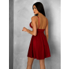 Bordó krátke letné saténové šaty DARANA