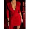Červené koktejlové šaty BABETA se sponou (Veľkosť ONESIZE)