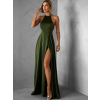 124550 4 khaki dlouhe satenove saty hambur