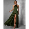 124550 5 khaki dlouhe satenove saty hambur