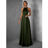 124550 khaki dlouhe satenove saty hambur