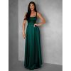Smaragdové dlouhé saténové šaty HELSIN na ramínka (Veľkosť ONESIZE)