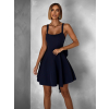 Tmavomodré áčkové krátke šaty SIDENNE