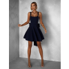 Tmavomodré áčkové krátke šaty SIDENNE