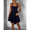 Tmavomodré áčkové krátke šaty SIDENNE