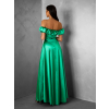 Zelené plesové saténové dlhé šaty EBOLIA bez ramienok