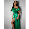124691 zelene plesove satenove dlouhe saty ebolia bez raminek