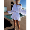 Biela krátka mušelínová sukňa LARLEY s kraťaskami