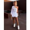 Biele krátke mušelínové šaty BIANKA