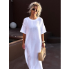 Biele mušelínové dlhé maxi šaty SPEEDY