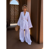 Biele mušelínové extra široké nohavice Jakas