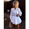 Biely mušelínový komplet košele so sukňou BLISS