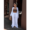Bílý mušelínový zavazovací cardigan CHANIA (Veľkosť ONESIZE)