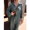 Khaki mušelínová oversize dlouhá košile MEKATHY (Veľkosť ONESIZE)