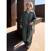Khaki mušelínová oversize dlouhá košile MEKATHY (Veľkosť ONESIZE)