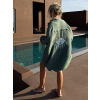Khaki mušelínová oversize košile BOGUSY s flitry (Veľkosť ONESIZE)