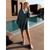 Khaki mušelínová oversize košile BOGUSY s flitry (Veľkosť ONESIZE)