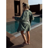 Khaki mušelínová oversize košile BOGUSY s flitry (Veľkosť ONESIZE)