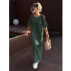 Khaki mušelínové dlouhé maxi šaty SPEEDY (Veľkosť ONESIZE)