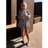 Šedohnedá krátka mušelínová sukňa LARLEY s kraťaskami