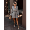 Šedohnedé krátke mušelínové šaty STEFANIE