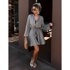 Šedohnedé krátke mušelínové šaty STEFANIE