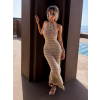 Zlaté elegantné háčkované dlhé šaty MULLING