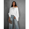 Biela oversize tunika LYONNEL s dlhým rukávom