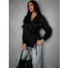 Čierna elegantná zavinovacia blúzka HALENA