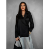 Čierna elegantná zavinovacia blúzka HALENA