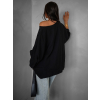 Čierna oversize tunika LYONNEL s dlhým rukávom
