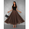 Hnedá dlhá tylová sukňa LETTEW