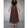 Hnedá dlhá tylová sukňa LETTEW