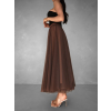 Hnedá dlhá tylová sukňa LETTEW
