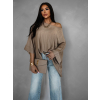 Hnedá oversize tunika LYONNEL s dlhým rukávom