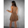 Hnedé krátke áčkové šaty AEMMA