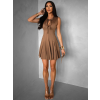 Hnedé krátke áčkové šaty AEMMA