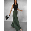 Khaki široké wide leg kalhoty VATIKA (Veľkosť ONESIZE)