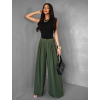 Khaki široké wide leg kalhoty VATIKA (Veľkosť ONESIZE)