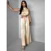 Krémový saténový nohavicový komplet BALINT