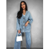 Modrý džínový denim komplet MEYERA (Veľkosť ONESIZE)
