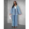 Modrý džínový denim komplet MEYERA (Veľkosť ONESIZE)