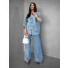 Modrý džínový denim komplet MEYERA (Veľkosť ONESIZE)