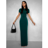 Smaragdové dlhé šaty TIELAS s riasením