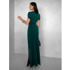 Smaragdové dlhé šaty TIELAS s riasením
