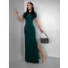 Smaragdové dlhé šaty TIELAS s riasením