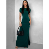 Smaragdové dlhé šaty TIELAS s riasením